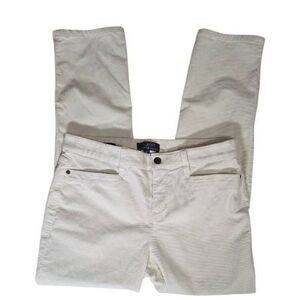 ​Talbots Petite High-Waist Straight Leg Corduroy Pants - Cream Size 10P